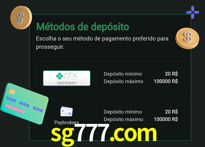 O cassino sg777.com oferece uma grande variedade de métodos de pagamento